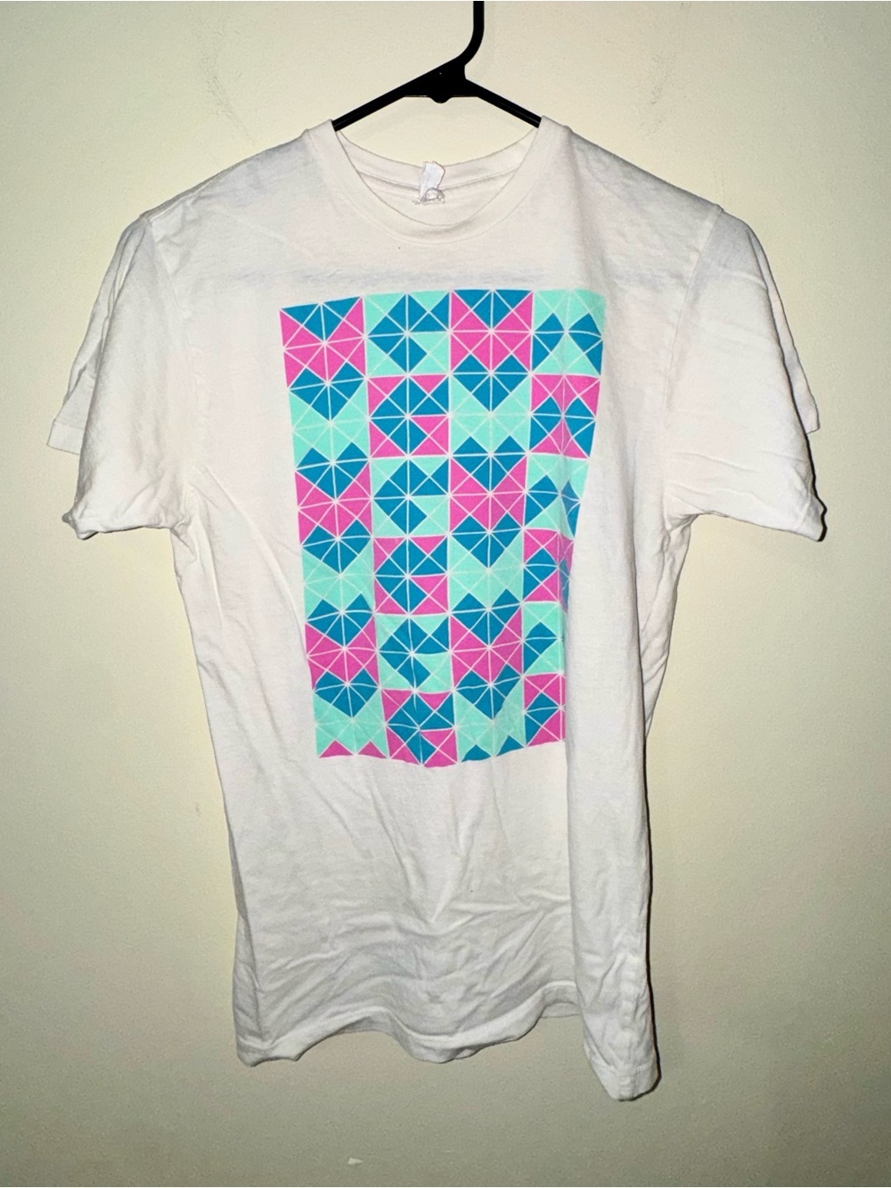 MGMT Graphic T-Shirt with Blue/Pink Geometric Band Name